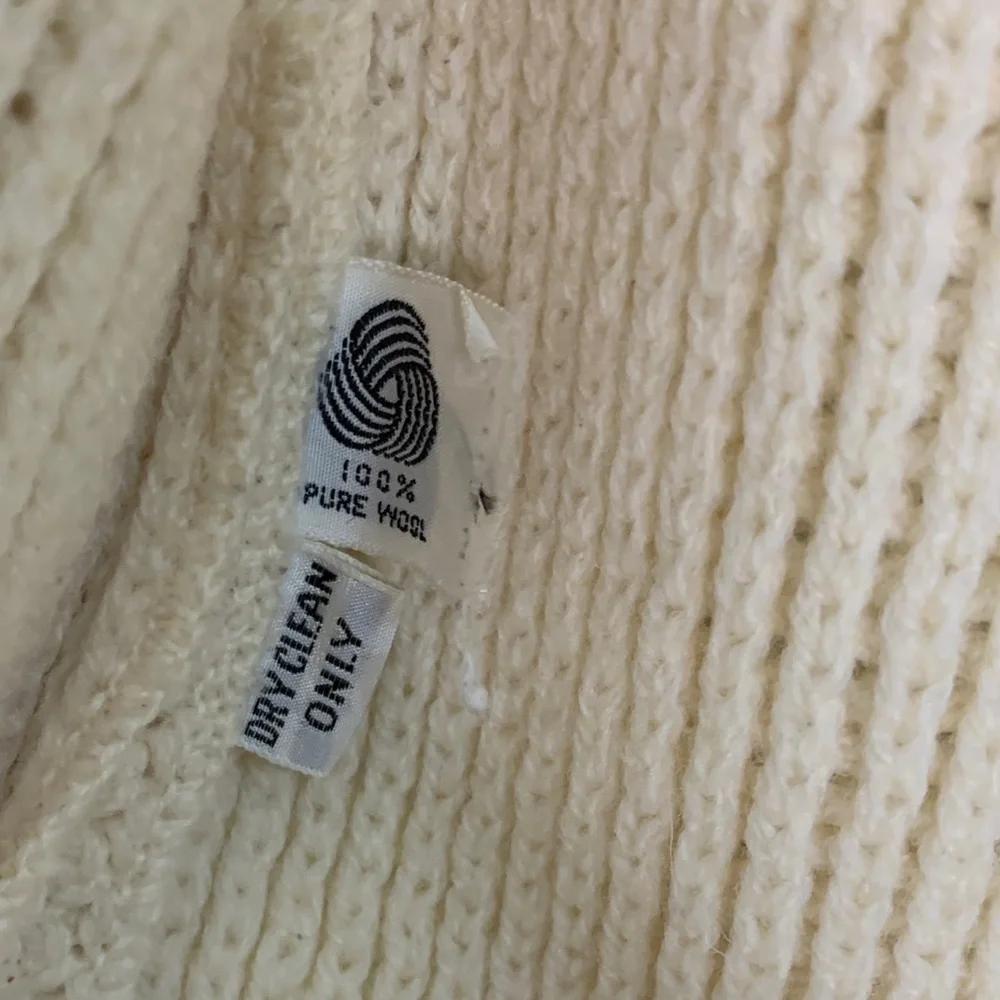 Ethel of Beverly Hills Travel Novelty Cardigan Wool Sweater Cream Women's M - Picture 9 of 16